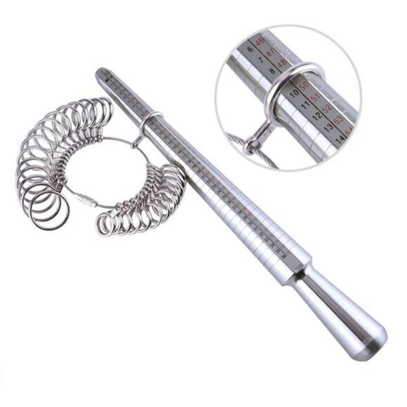 Aluminium Ring Sizer Mandrel and Stainless Iron Ring Sizer Guage Set - Picture 6 of 8